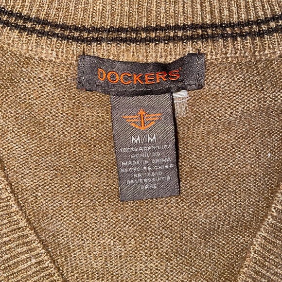 Men’s M Brown Dockers’ Argyle Sweater Vest - Picture 3 of 4
